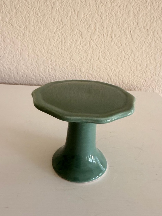 Other - Mini Green Ceramic Pedestal Cake Stand